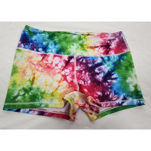 ROKFIT Women's Sz. L Rainbow Tie Dye Workout Booty Shorts